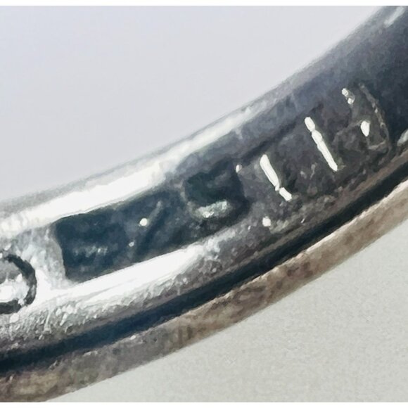 Vtg Black Onyx Marcasite Statement Ring 925 Thailand Silver Size 6.75 Wavy .75" - Picture 7 of 13